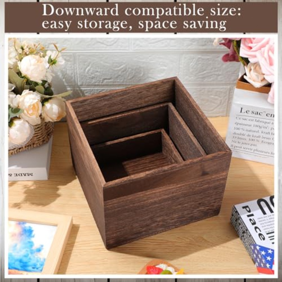 6 Pcs Wood Display Risers Rust – Display Risers Set recenzja i cena