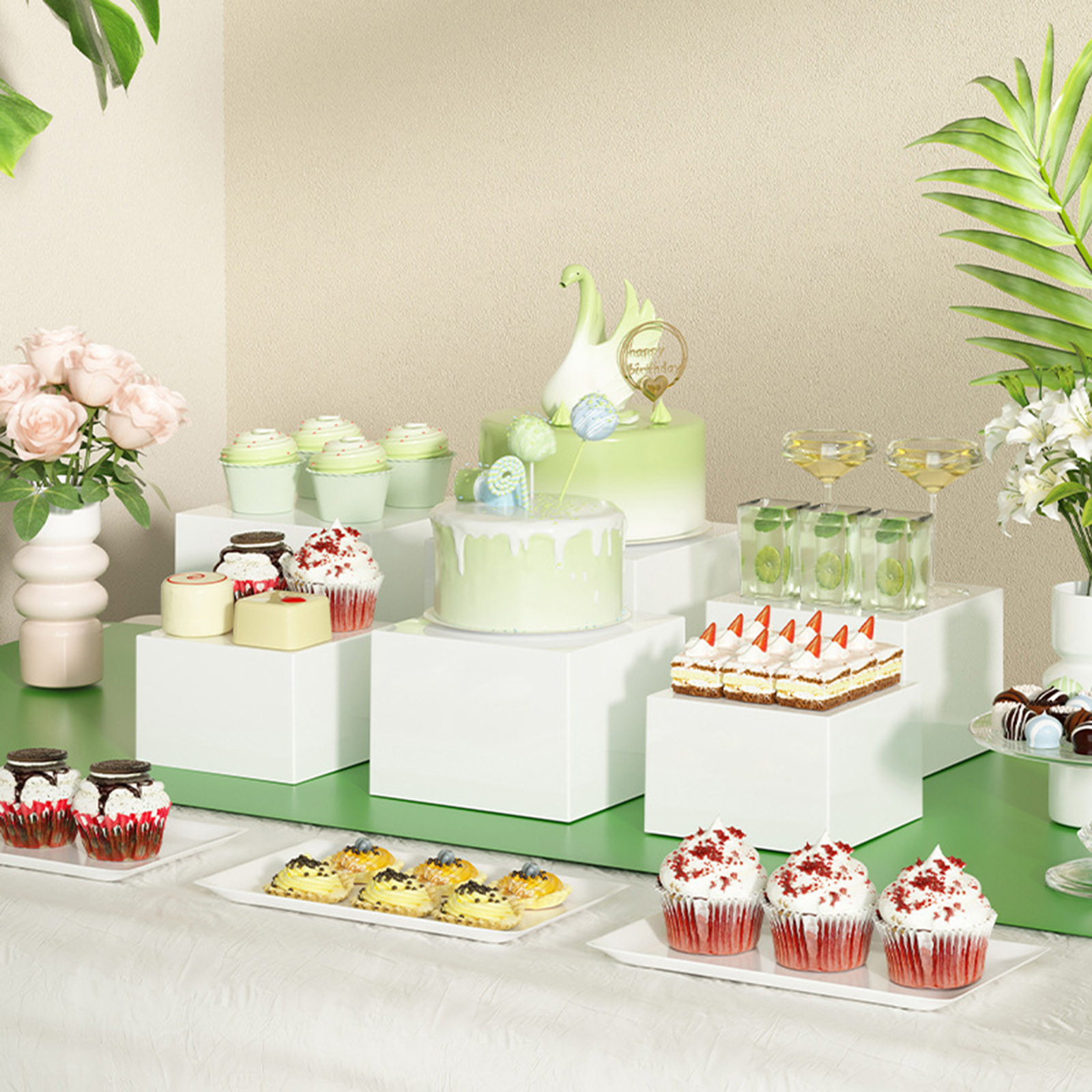 6x Acrylic Buffet Riser Desser – Display Risers Set recenzja i cena