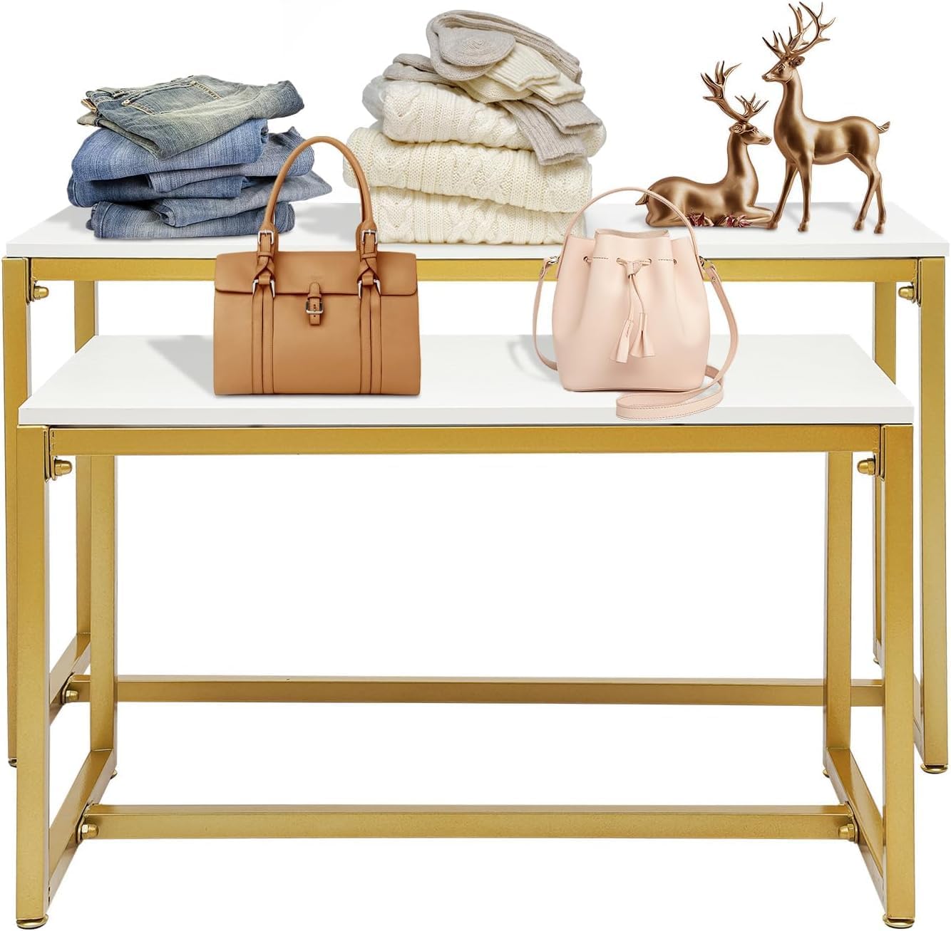 2-Piece Set Gold Modern Nestin – Display Risers Set recenzja i cena