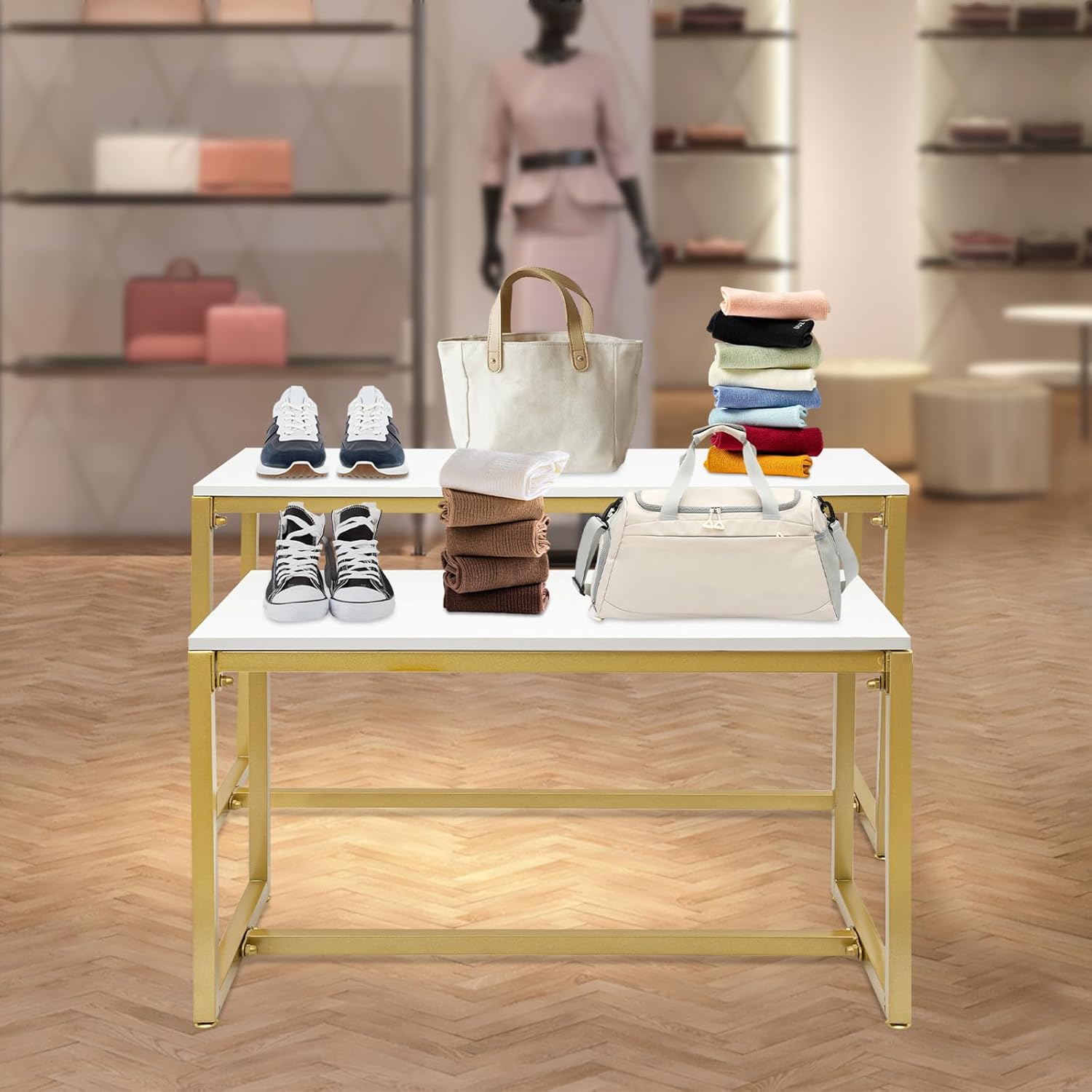 2-Piece Set Gold Modern Nestin – Display Risers Set recenzja i cena