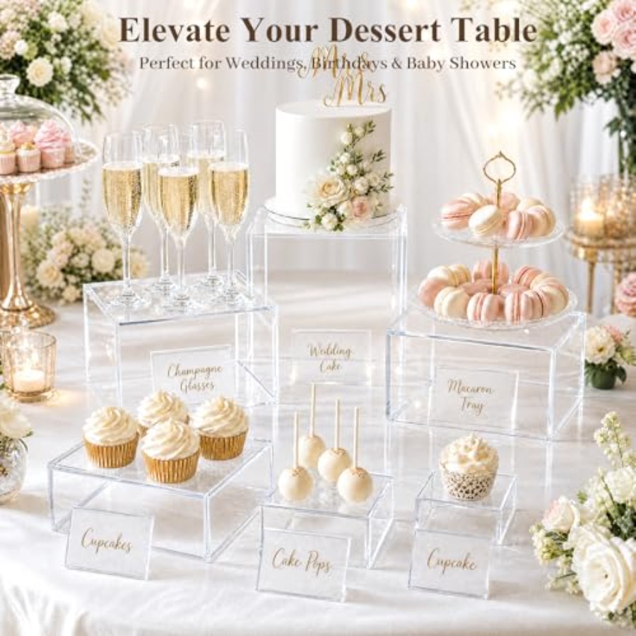 6PCS Clear and Buffet Risers w – Display Risers Set recenzja i cena