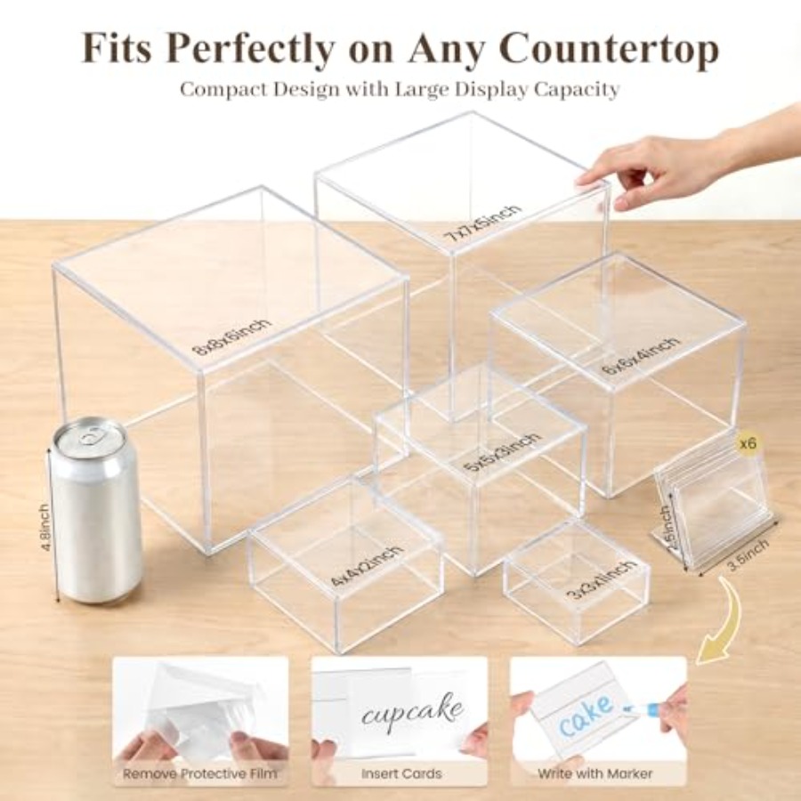 6PCS Clear and Buffet Risers w – Display Risers Set recenzja i cena