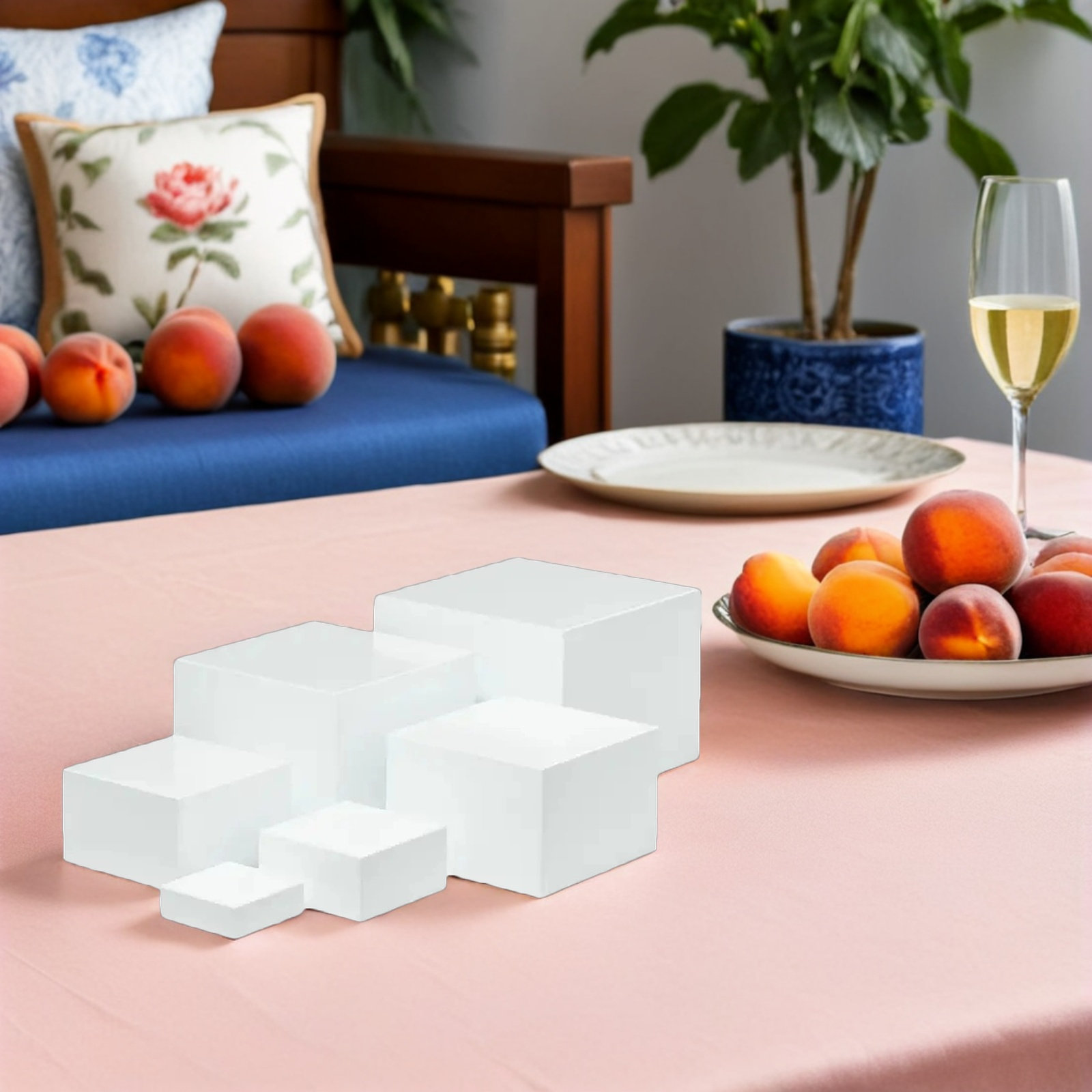 6Pcs Minimalist White Plastic  – Display Risers Set recenzja i cena