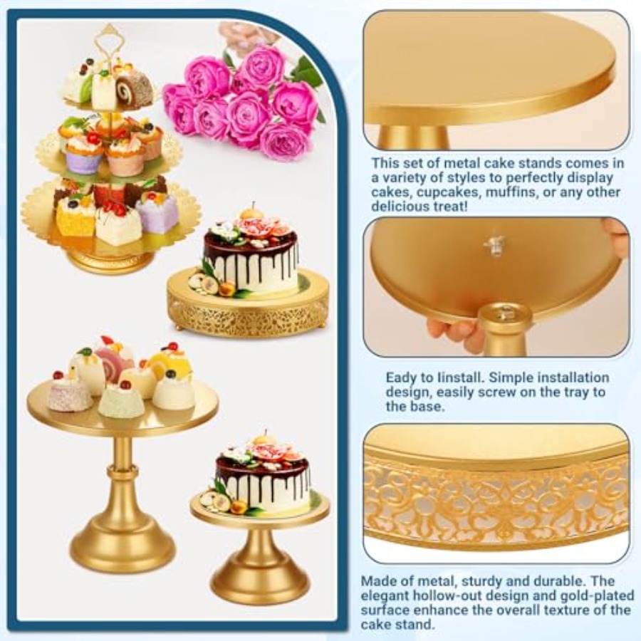 Metal Gold Dessert Table Displ – Display Risers Set recenzja i cena